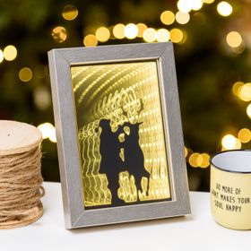 LED-Dekopaneel Weihnachtsmann Rentier, warmweiß