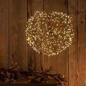 Sphère lumineuse RICCO avec branches marrons, Ø 40 cm, 576 microled blanc chaud, intérieur