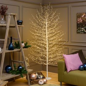 Arbre Branche lumineux Tilleul blanc 2,3 m, 1560 microled blanc chaud, intérieur
