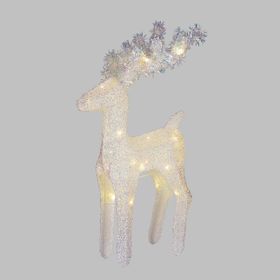 3D-Leuchtrentier aus irisierendem Gewebe, 45 cm, Warmweiß-LEDs, für Innenbereich