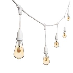 5m Lichterkette, 8 hängende LED Edison Birnen 4 Watt Ø 64 mm, weißes Kabel, erweiterbar