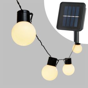 6 m Solar string, 15 white bulbs Ø 50 mm, warm white led