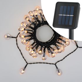 5 m Solar string, 50 clear spheres Ø 20 mm, warm white led
