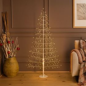 Arbre Branche Tilleul blanc 2D h 1,5 m, 186 microled, blanc chaud, intérieur