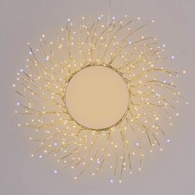 Champagne Wreath of Linden branches, Ø 60 cm, 260 warm white and cold white microLEDs, indoor