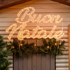 Scritta Buon Natale 3D Light Cream & Brown, h. 57 cm, 230 Led bianco extra caldo