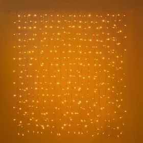 Cortina Extra Densa Connect+ 1,2 x h 1,2 m, 400 led blanco cálido, cable transparente, prolongable