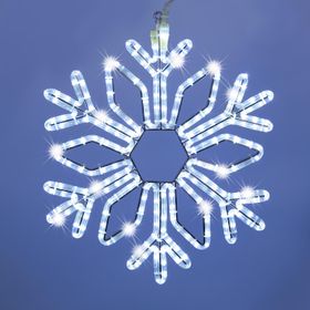 Flocon de Neige en tube lumineux, 52 x h 60 cm, 244 led blanc froid