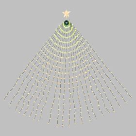 Manteau lumineux avec Étoile pour sapin de Noël h. 195 cm, 440 gouttes de lumière  RGB