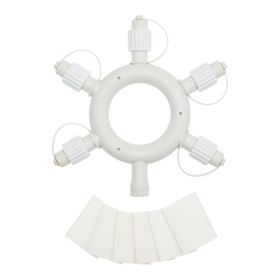 Multiconector circular VINTAGE LED PRO, 5 salidas, blanco