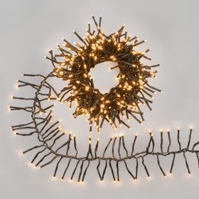 Guirlande Festoon Connect+ 5 m, 500 led blanc chaud, câble vert, prolongeable