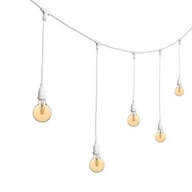 5m Festoon Pendant Lights h. 70cm, 8 LED Bulbs Ø 95mm