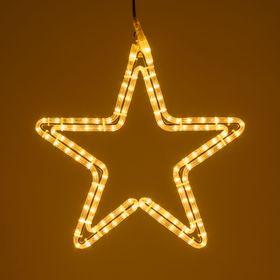 Estrella con manguera luminosa, 47 x 45 cm, 116 led blanco cálido