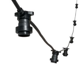 5m E27 Black Festoon Cable, 8 Sockets, Connectable