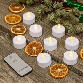 8 candeline con telecomando, led bianco caldo
