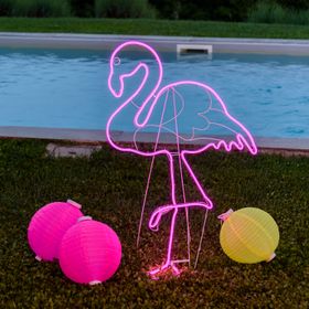 Double Sided Neon Flamingo Lights SMD, h. 115 cm, 480 Leds Pink