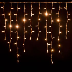 Eisregenlichter 3 m x H 0,9 m, 228 warmweiße MaxiLEDs, weißes Kabel, erweiterbar, IP67