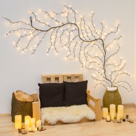 Ramo marrone 3 m, led bianco caldo