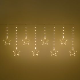 Eisregen-Lichterkette mit 8 Sternen Ø 23 cm, Höhe 0,7 m, 176 warmweiße Micro-LEDs