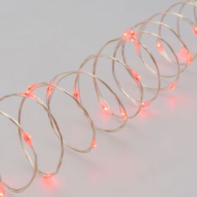 20m 400 Red MicroLEDs String Lights, Silver Metal Wire