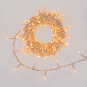 8m Warm White Connect+ String Lights, 160 LEDs, transparent cable, connectable