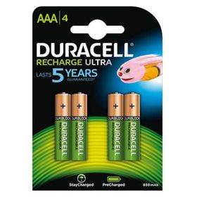 4 Piles AAA rechargeables Duracell DU77 déjà chargées