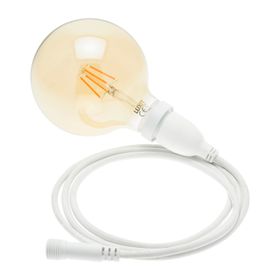 Bombilla de 4W globo Ø 125 mm colgante, 1 metro de cable blanco