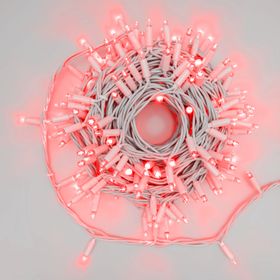 Lichterkette 20 m, 200 rote MaxiLEDs, weißes Kabel, erweiterbar, IP67
