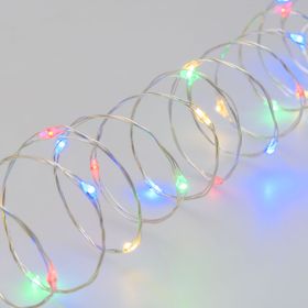 Catena argento 10 m, 200 microled multicolor