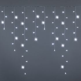 Estalactitas de luces 5,04 x h. 96 cm, 270 mini led blanco frío, cable blanco