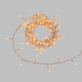 Guirlande Connect+ 5 m, 100 led blanc chaud, câble transparent, prolongeable