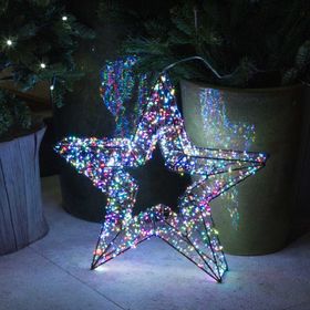 Étoile 3D Marron Ø 55 cm, 2000 Micro led RGB Couleurs Changeantes, intérieur